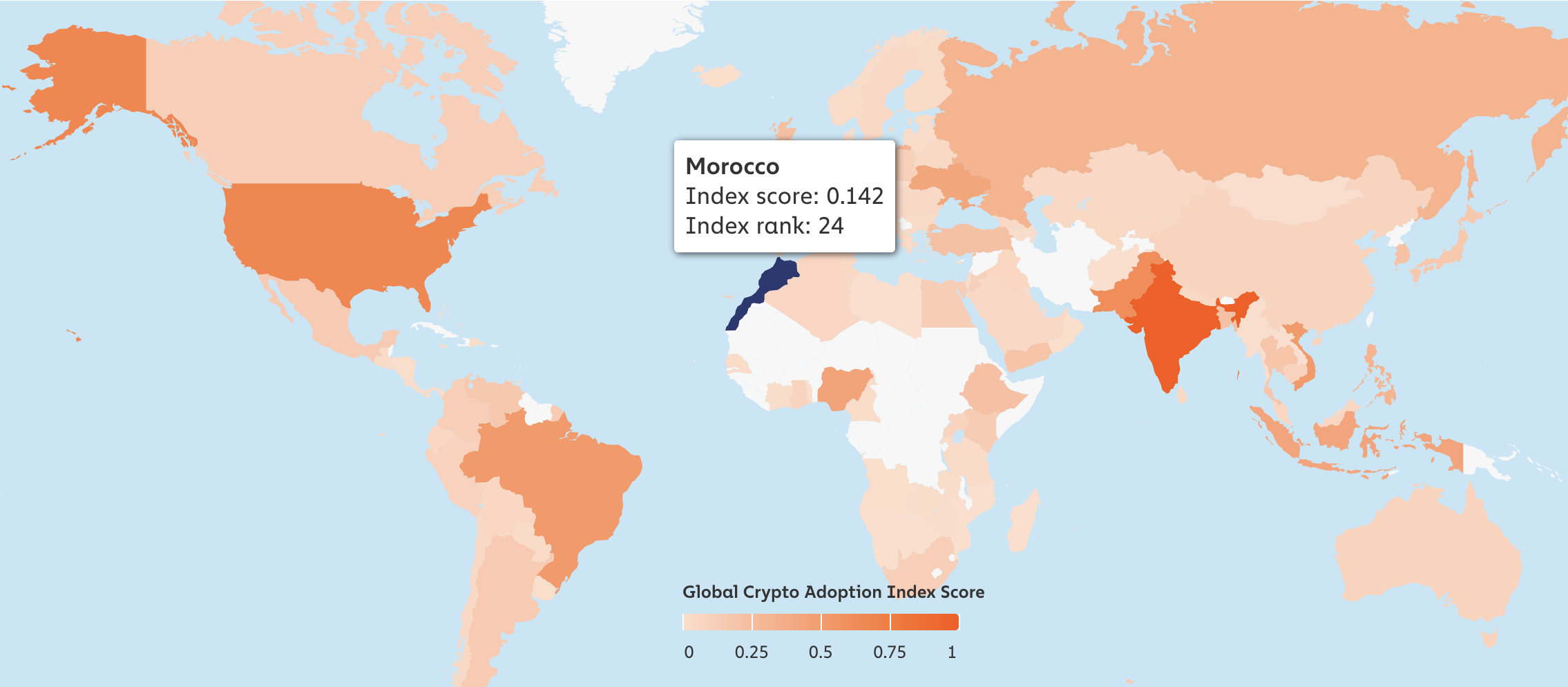 Maroc : retour dans le Top 24 mondial de l’adoption crypto selon Chainalysis